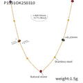 Large Natural Stone Bead Necklace – Gold / 5cm