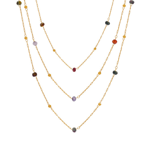 316L Stainless Steel 18K PVD Gold Natural Stone Necklace made with 316L stainless steel and 18K PVD gold finish for wholesale jewelry buyers - image 12