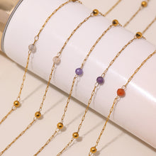 Close-up of 316L stainless steel natural stone jewelry