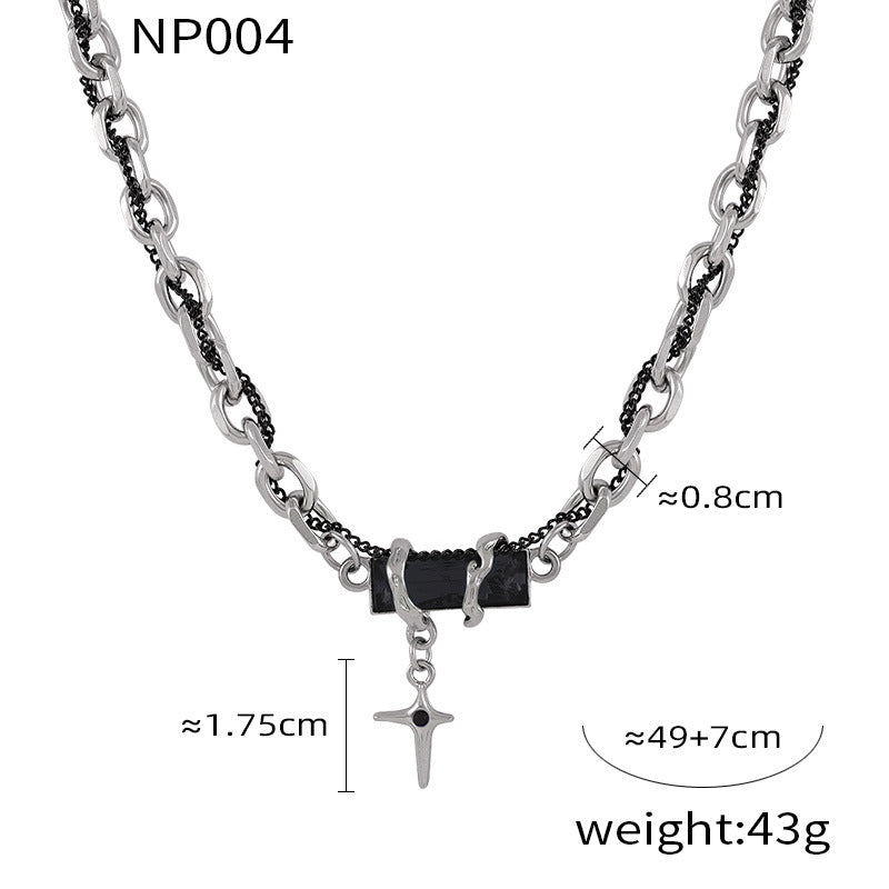 316L Stainless Steel Color Zircon Cross Bracelet Necklace Collection
