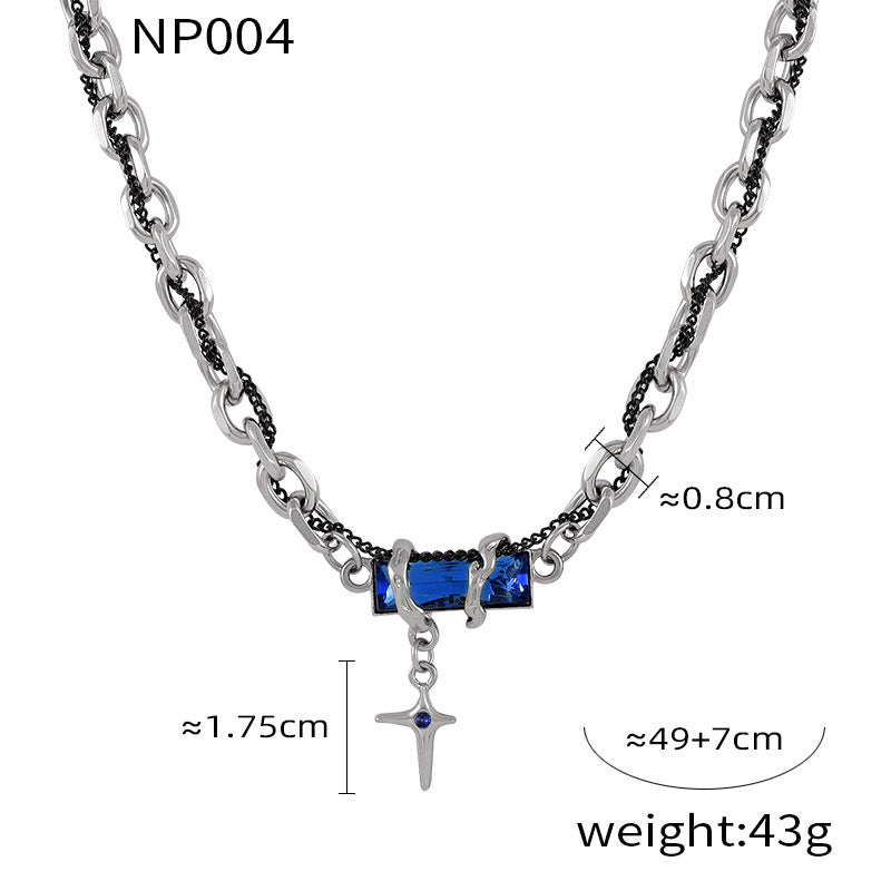 316L Stainless Steel Color Zircon Cross Bracelet Necklace Collection