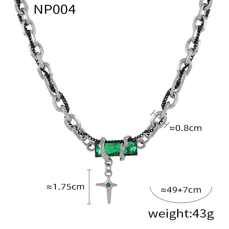 316L Stainless Steel Color Zircon Cross Bracelet Necklace Collection