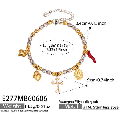 316L Stainless Steel 18K PVD Gold Ocean Charm Bracelet made with 316L stainless steel and 18K PVD gold finish for wholesale jewelry buyers - image 4