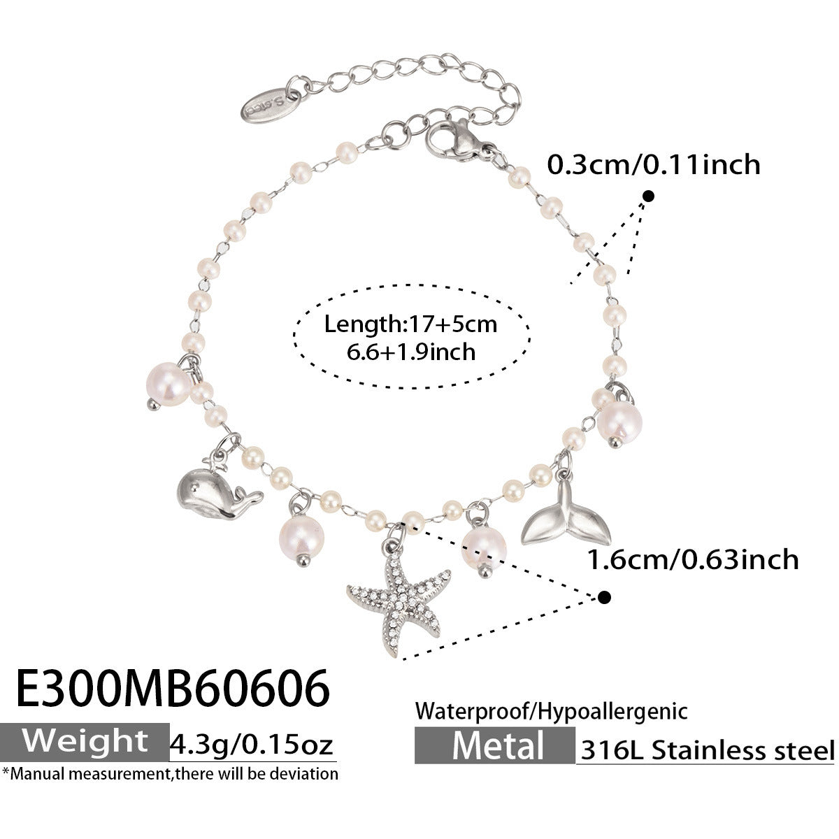 316L Stainless Steel 18K PVD Gold Ocean Charm Bracelet made with 316L stainless steel and 18K PVD gold finish for wholesale jewelry buyers - image 6