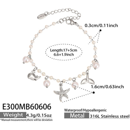 316L Stainless Steel 18K PVD Gold Ocean Charm Bracelet made with 316L stainless steel and 18K PVD gold finish for wholesale jewelry buyers - image 6