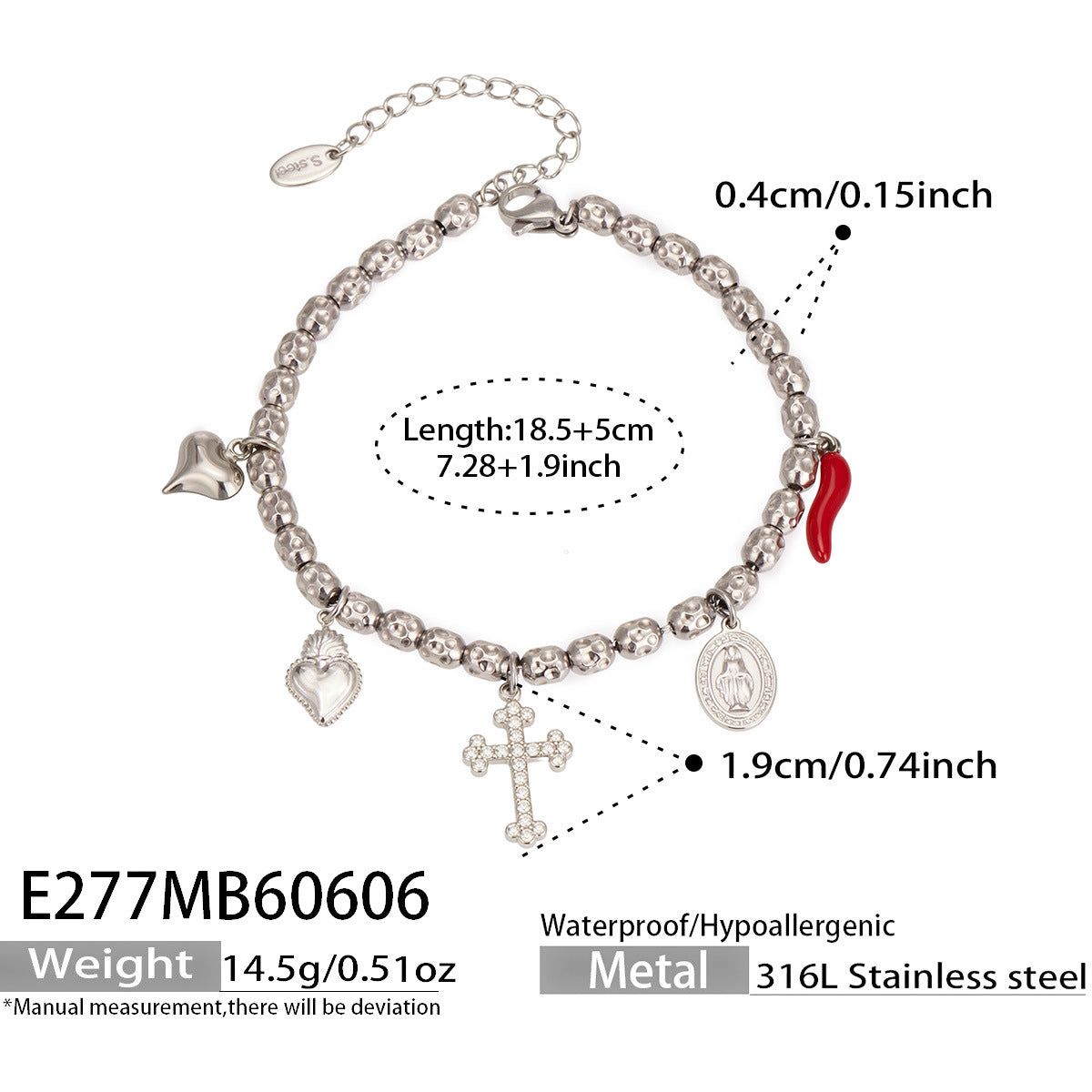316L Stainless Steel 18K PVD Gold Ocean Charm Bracelet made with 316L stainless steel and 18K PVD gold finish for wholesale jewelry buyers - image 7