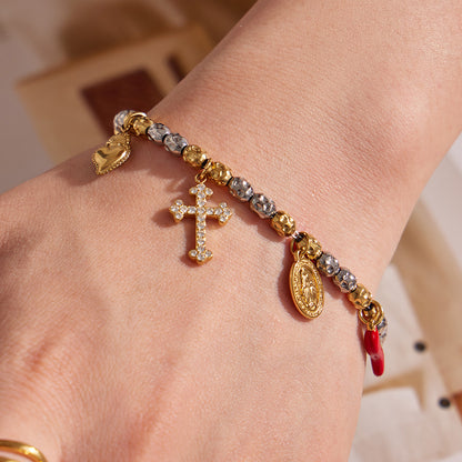 316L Stainless Steel 18K PVD Gold Ocean Charm Bracelet made with 316L stainless steel and 18K PVD gold finish for wholesale jewelry buyers - image 8