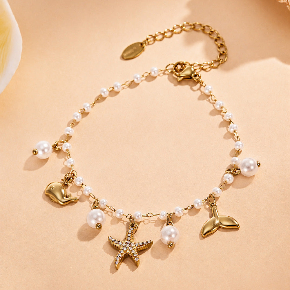 316L Stainless Steel 18K PVD Gold Ocean Charm Bracelet made with 316L stainless steel and 18K PVD gold finish for wholesale jewelry buyers - image 9