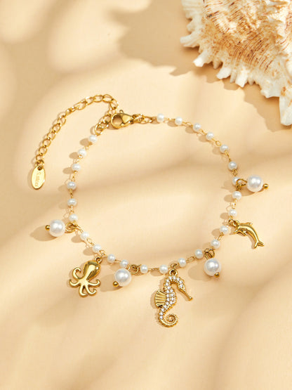 Ocean Collection Gold Seahorse Bracelet