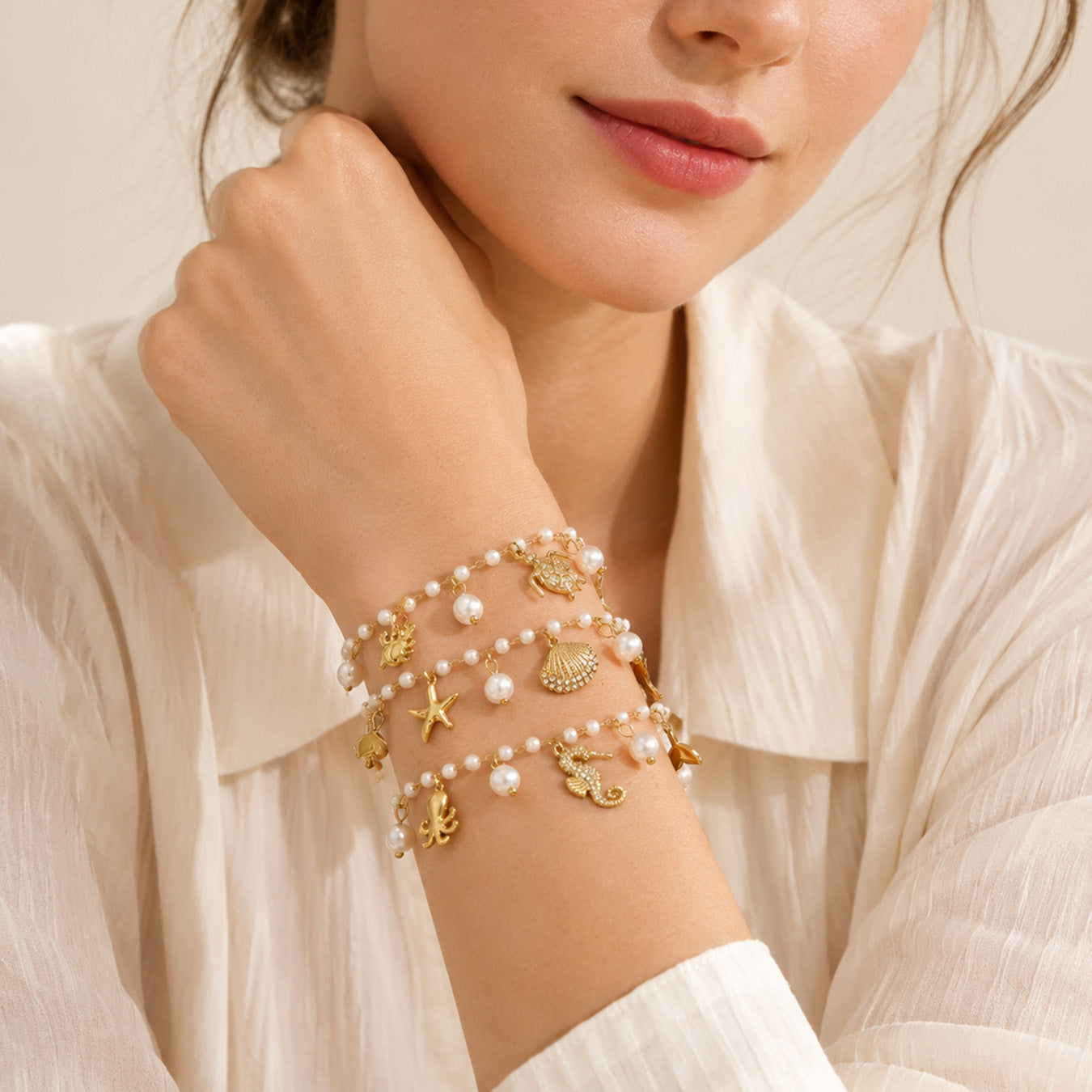 316L Stainless Steel 18K PVD Gold Ocean Collection Bracelet made with 316L stainless steel and 18K PVD gold finish for wholesale jewelry buyers - image 8