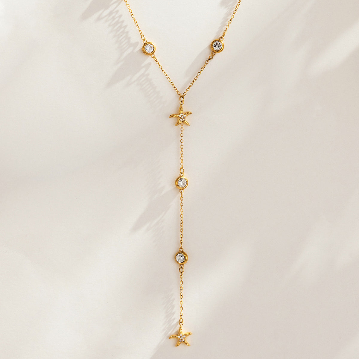 316L Stainless Steel 18K PVD Gold Ocean Heart Y Necklace made with 316L stainless steel and 18K PVD gold finish for wholesale jewelry buyers - image 10