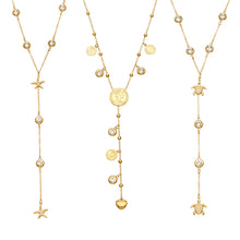 316L Stainless Steel 18K PVD Gold Ocean Heart Y Necklace made with 316L stainless steel and 18K PVD gold finish for wholesale jewelry buyers - image 3