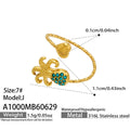 Blue Zircon Octopus Open Ring / Ring