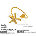White Zircon Starfish Open Ring / Ring