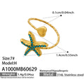 Blue Zircon Starfish Open Ring / Ring