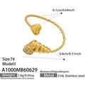 White Zircon Auger Shell Open Ring / Ring