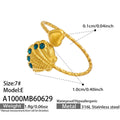 Blue Zircon Scallop Shell Open Ring / Ring