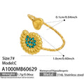 Blue Zircon Conch Shell Open Ring / Ring