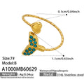 Blue Zircon Fishtail Open Ring / Ring
