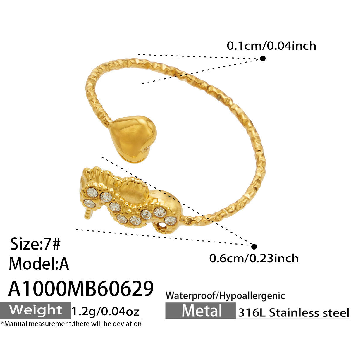 316L Stainless Steel 18K PVD Gold Ocean-Inspired Ring Set made with 316L stainless steel and 18K PVD gold finish for wholesale jewelry buyers - image 28