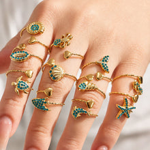316L Stainless Steel 18K PVD Gold Ocean-Inspired Ring Set made with 316L stainless steel and 18K PVD gold finish for wholesale jewelry buyers - image 29