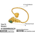 Blue Zircon Auger Shell Open Ring / Ring