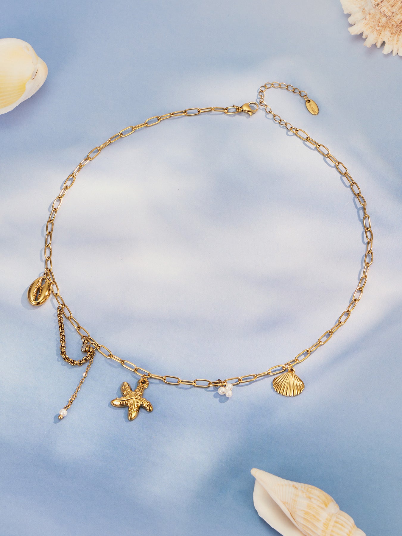 316L Stainless Steel 18K PVD Gold Ocean Pendant Necklace made with 316L stainless steel and 18K PVD gold finish for wholesale jewelry buyers - image 14