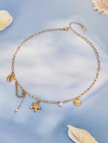 316L Stainless Steel 18K PVD Gold Ocean Pendant Necklace made with 316L stainless steel and 18K PVD gold finish for wholesale jewelry buyers - image 14