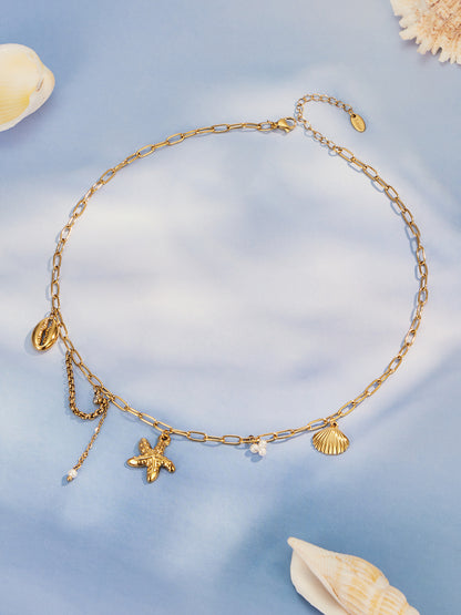 316L Stainless Steel 18K PVD Gold Ocean Pendant Necklace made with 316L stainless steel and 18K PVD gold finish for wholesale jewelry buyers - image 14