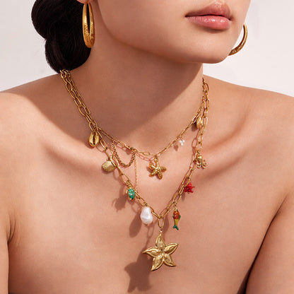 316L Stainless Steel 18K PVD Gold Ocean Pendant Necklace made with 316L stainless steel and 18K PVD gold finish for wholesale jewelry buyers - image 15