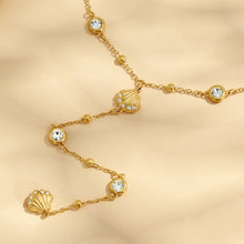 316L Stainless Steel 18K PVD Gold Ocean Shell Y-Shaped Necklace made with 316L stainless steel and 18K PVD gold finish for wholesale jewelry buyers - image 17