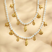 316L Stainless Steel 18K PVD Gold Ocean Shell Y-Shaped Necklace made with 316L stainless steel and 18K PVD gold finish for wholesale jewelry buyers - image 19