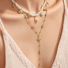 316L Stainless Steel 18K PVD Gold Ocean Shell Y-Shaped Necklace made with 316L stainless steel and 18K PVD gold finish for wholesale jewelry buyers - image 9