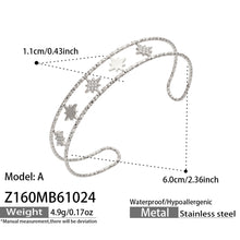 Detail view of the 304 Stainless Steel bangle with zircon