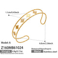 Octagon Zircon Gold Open Ring / Bangle