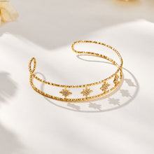 304 Stainless Steel 18K PVD Gold Octagonal Star Zircon Open Bangle made with 304 Stainless Steel and 18K PVD gold finish for wholesale jewelry buyers - image 7
