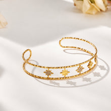 304 Stainless Steel 18K PVD Gold Octagonal Star Zircon Open Bangle made with 304 Stainless Steel and 18K PVD gold finish for wholesale jewelry buyers - image 8