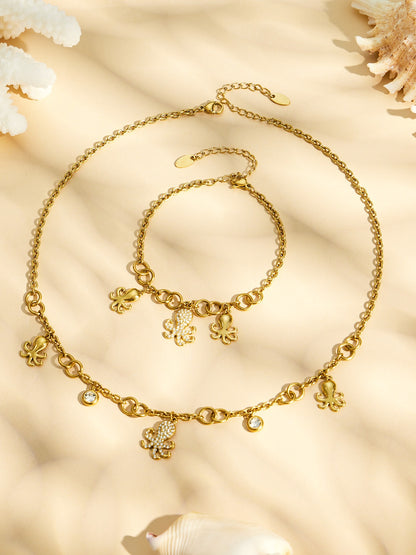 316L Stainless Steel 18K PVD Gold Octopus Pendant Necklace made with 316L stainless steel and 18K PVD gold finish for wholesale jewelry buyers - image 17