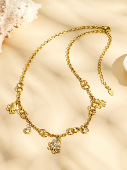 316L Stainless Steel 18K PVD Gold Octopus Pendant Necklace made with 316L stainless steel and 18K PVD gold finish for wholesale jewelry buyers - image 18