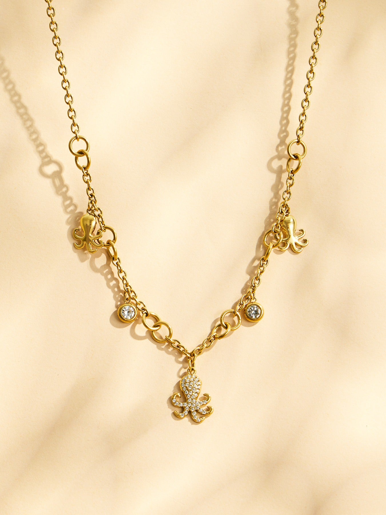 316L Stainless Steel 18K PVD Gold Octopus Pendant Necklace made with 316L stainless steel and 18K PVD gold finish for wholesale jewelry buyers - image 19