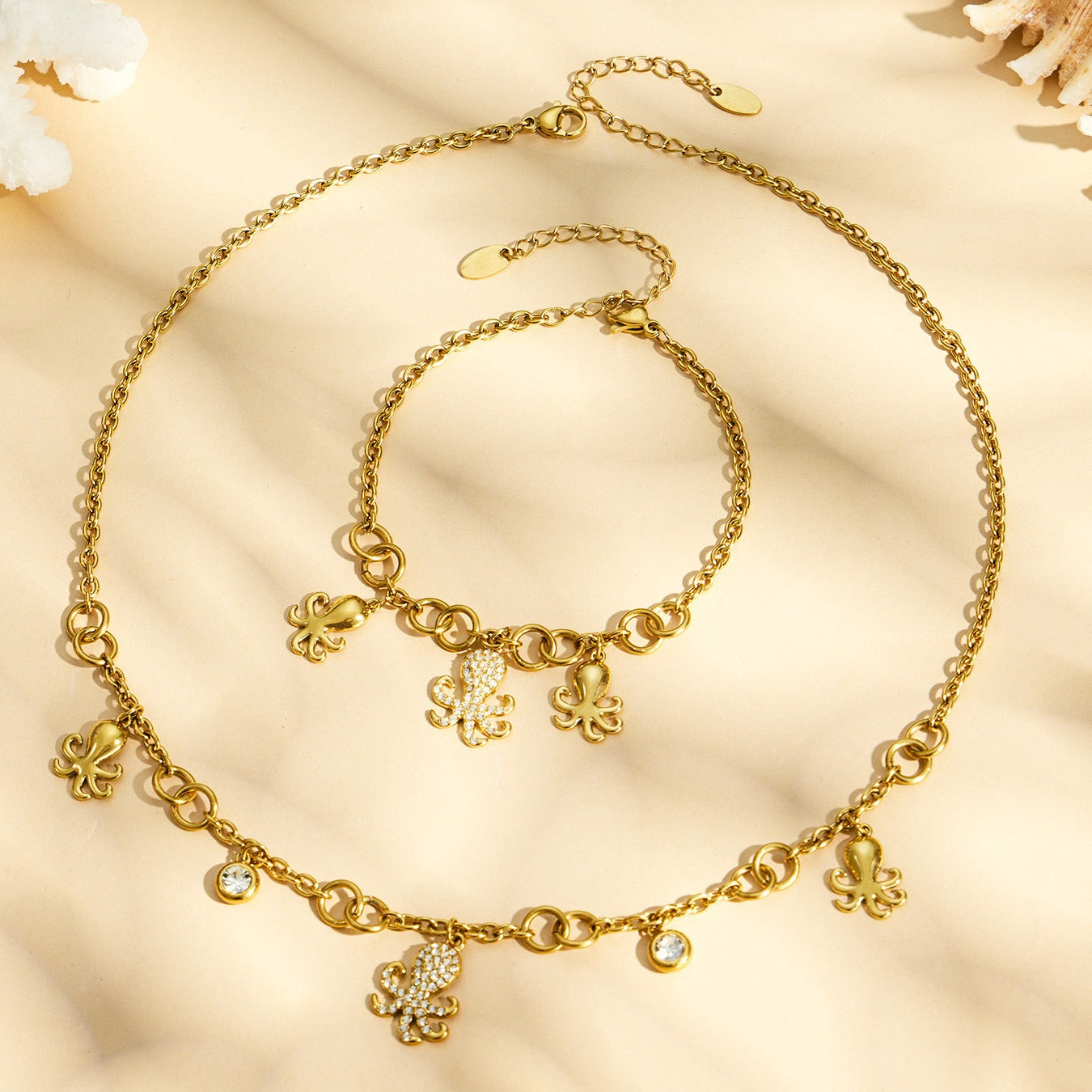 316L Stainless Steel 18K PVD Gold Octopus Pendant Necklace made with 316L stainless steel and 18K PVD gold finish for wholesale jewelry buyers - image 5