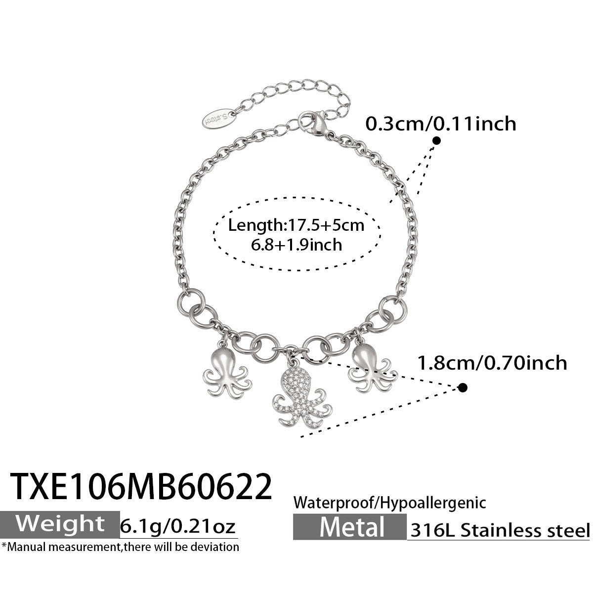 316L Stainless Steel 18K PVD Gold Octopus Pendant Necklace made with 316L stainless steel and 18K PVD gold finish for wholesale jewelry buyers - image 6