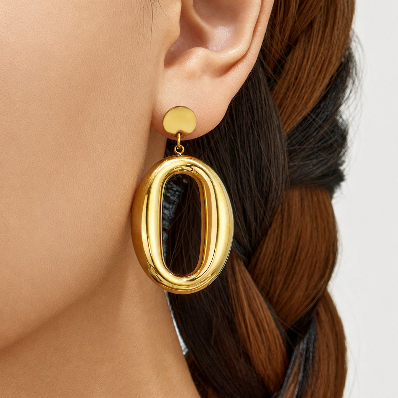 316L Stainless Steel 18K PVD Gold Oval Earrings made with 316L stainless steel and 18K PVD gold finish for wholesale jewelry buyers - image 10