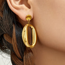 316L Stainless Steel 18K PVD Gold Oval Earrings made with 316L stainless steel and 18K PVD gold finish for wholesale jewelry buyers - image 12