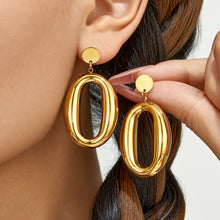 316L Stainless Steel 18K PVD Gold Oval Earrings made with 316L stainless steel and 18K PVD gold finish for wholesale jewelry buyers - image 8
