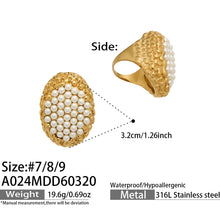 Oversized oval faux pearl cluster ring dimensions and product specification guide