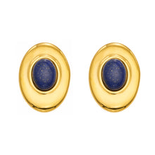 316L Stainless Steel 18K PVD Gold Oval Lapis Earrings made with 316L stainless steel and 18K PVD gold finish for wholesale jewelry buyers - image 6