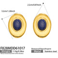 Oval Lapis Gold / Earrings