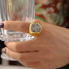 Stainless Steel Oval Rhinestone Statement Ring — product image 6