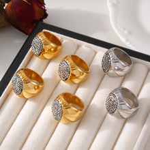 Stainless Steel Oval Rhinestone Statement Ring — product image 9